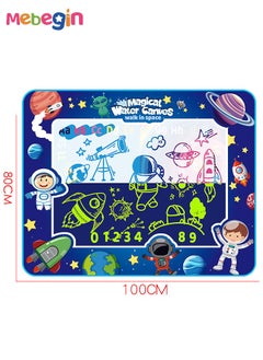 MEBEGIN 100 x 80cm Doodle Mat, Space Themed Large Aqua Magic Water Drawing Mat with Magic Pens, Stamps and Molds, Creative Educational Toy, Made of Eco-friendly Material, Ideal Gift for Kids  - Image 5