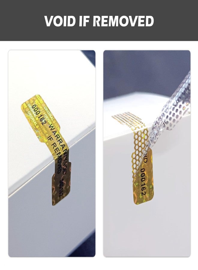 ILMBVM 620pcs Bone Shape Tamper Proof Hologram Stickers Honeycomb Bottom Genuine Warranty Void Seal Labels tamepr evident Labels (2x0.4inch,Gold) - Image 3