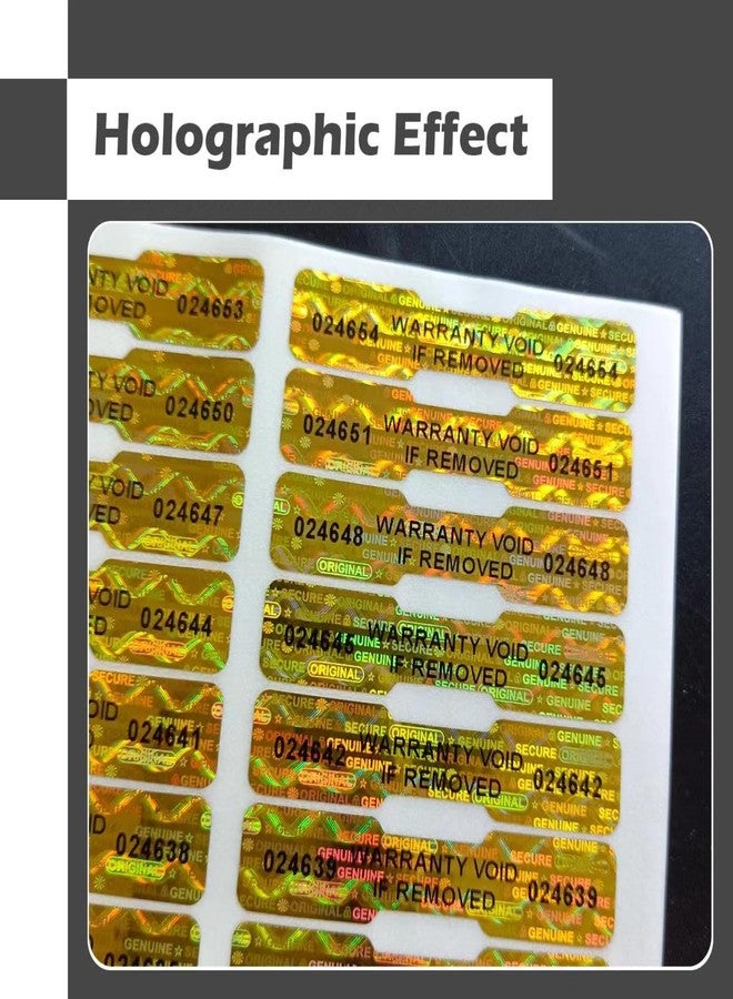 ILMBVM 620pcs Bone Shape Tamper Proof Hologram Stickers Honeycomb Bottom Genuine Warranty Void Seal Labels tamepr evident Labels (2x0.4inch,Gold) - Image 5