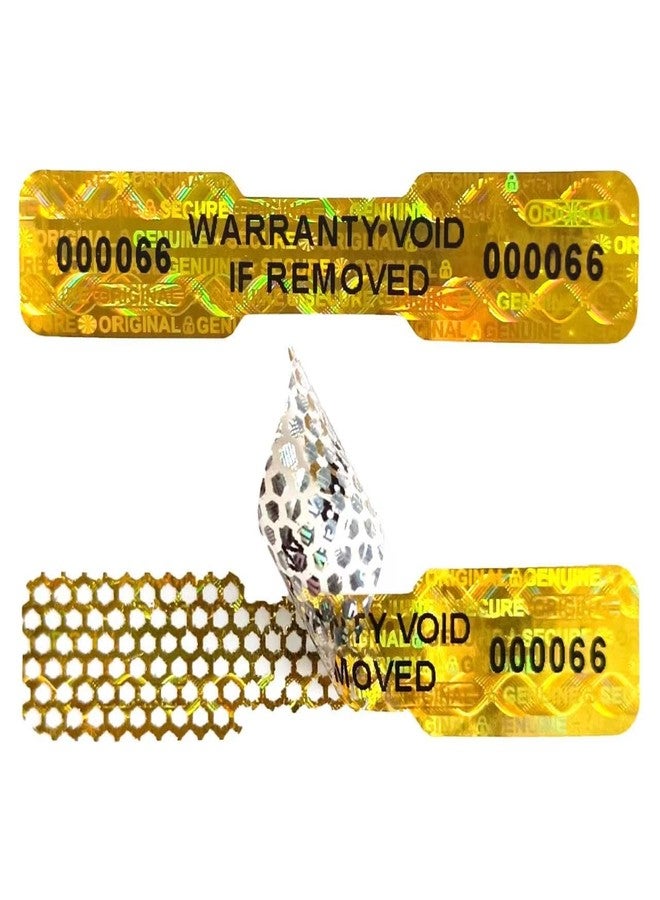 ILMBVM 620pcs Bone Shape Tamper Proof Hologram Stickers Honeycomb Bottom Genuine Warranty Void Seal Labels tamepr evident Labels (2x0.4inch,Gold) - Image 1