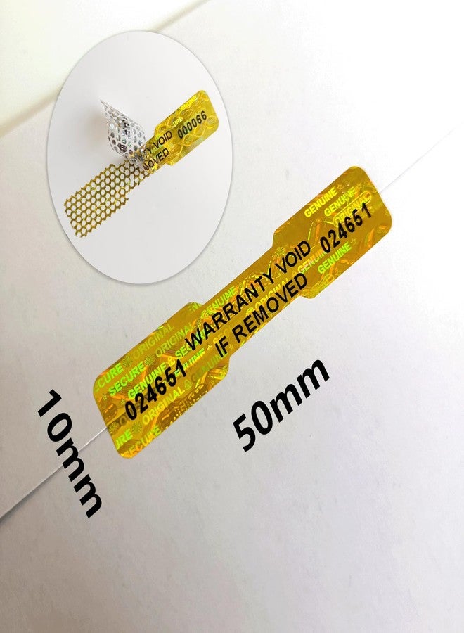 ILMBVM 620pcs Bone Shape Tamper Proof Hologram Stickers Honeycomb Bottom Genuine Warranty Void Seal Labels tamepr evident Labels (2x0.4inch,Gold) - Image 4