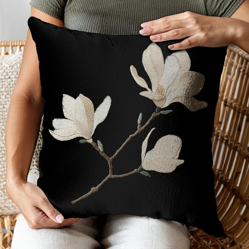 RBAFAO Vintage Floral Throw Pillow Covers, Vintage Flower Pattern Double Sided Cushion Cover, Indoor and Outdoor Home Art Decor Pillowcase for Sofa or Bedroom Decor 18x18inches (Black&White, 18x18inches) - Image 5