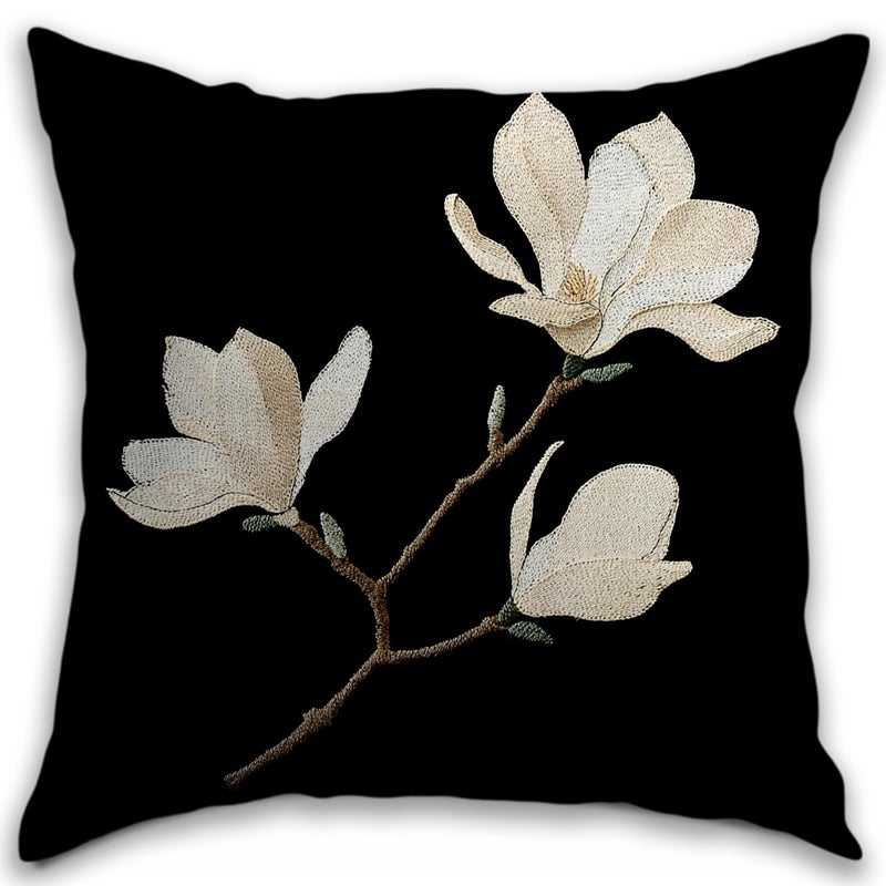RBAFAO Vintage Floral Throw Pillow Covers, Vintage Flower Pattern Double Sided Cushion Cover, Indoor and Outdoor Home Art Decor Pillowcase for Sofa or Bedroom Decor 18x18inches (Black&White, 18x18inches) - Image 1