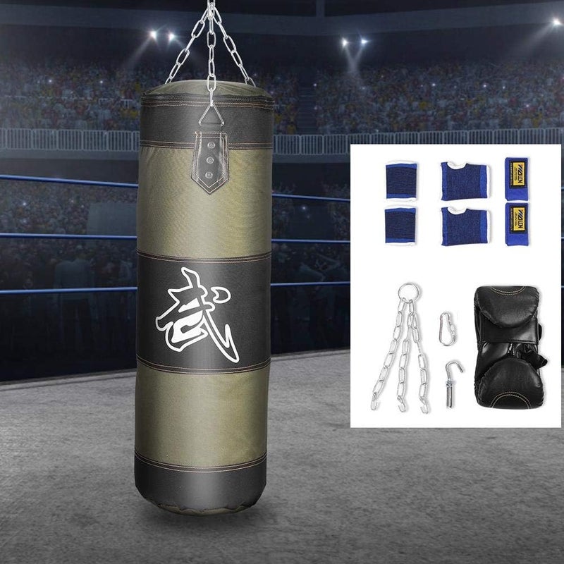 klarako Punching Bag,7+1 Empty Training Boxing Hook Kick Sandbag Fight Karate Punch Punching Sand Bag Gloves Unfilled - Image 2