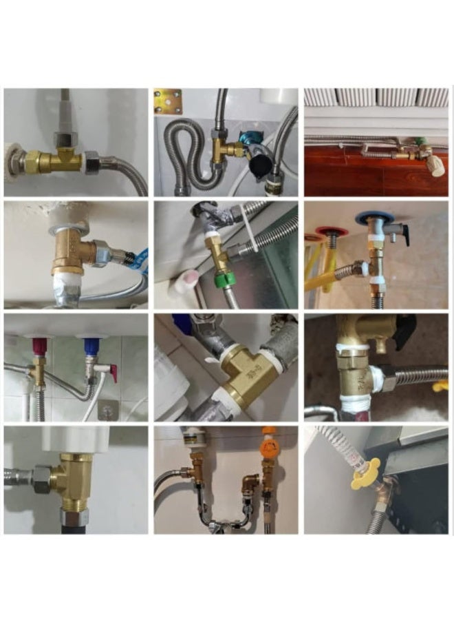 Royal Apex 2Pcs Set Brass Multi Purpose Hose Fittings With Bsp Thread For Plumbing Gas Hot Water Pipe Connector Pneumatic EtcRoyal Apex 2pcs Set Brass Multi Purpose Hose Fittings with BSP Thread For Plumbing, Gas, Hot Water Pipe Connector, Pneumatic etc (Female Tee, 3/8 Inch) - Image 5