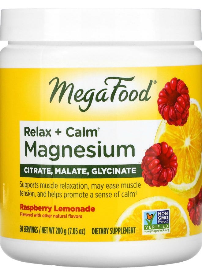 MegaFood Relax + Calm Magnesium Raspberry Lemonade 7.05 oz (200 g) 