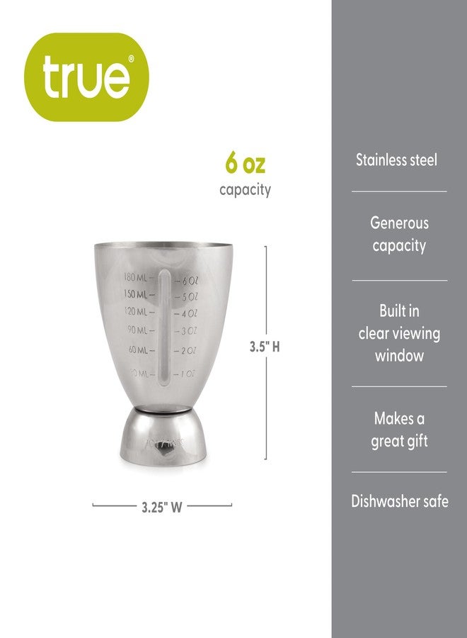 True Vista Stainless Steel Double Jigger for Bartending, Cocktail Measuring Jiggers for Margarita, Whiskey Sour, Bloody Mary, Mocktails and Other Drinks, Home Bar Accessories, 6 oz & 1 oz, Set of 1 - Image 3