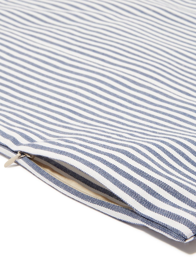 R&B Printed Cushion Cover With Zip Closure White/Blue 45 x 45centimeter - Image 3