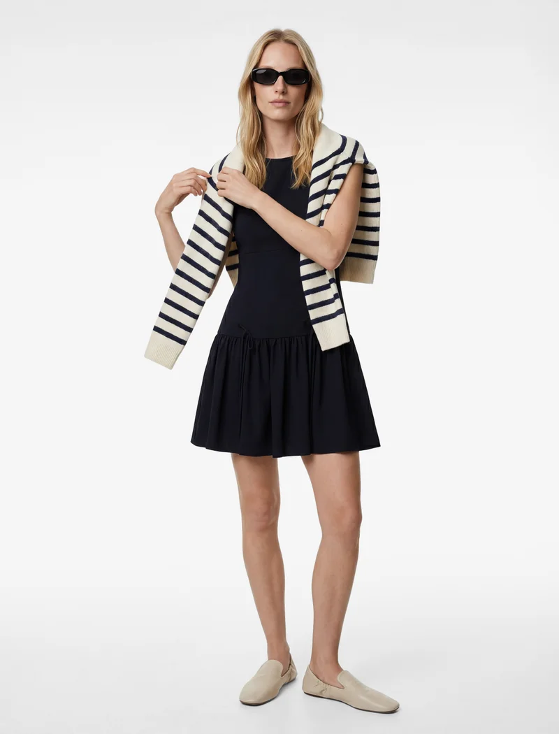 كوتون Ruffled Mini Dress