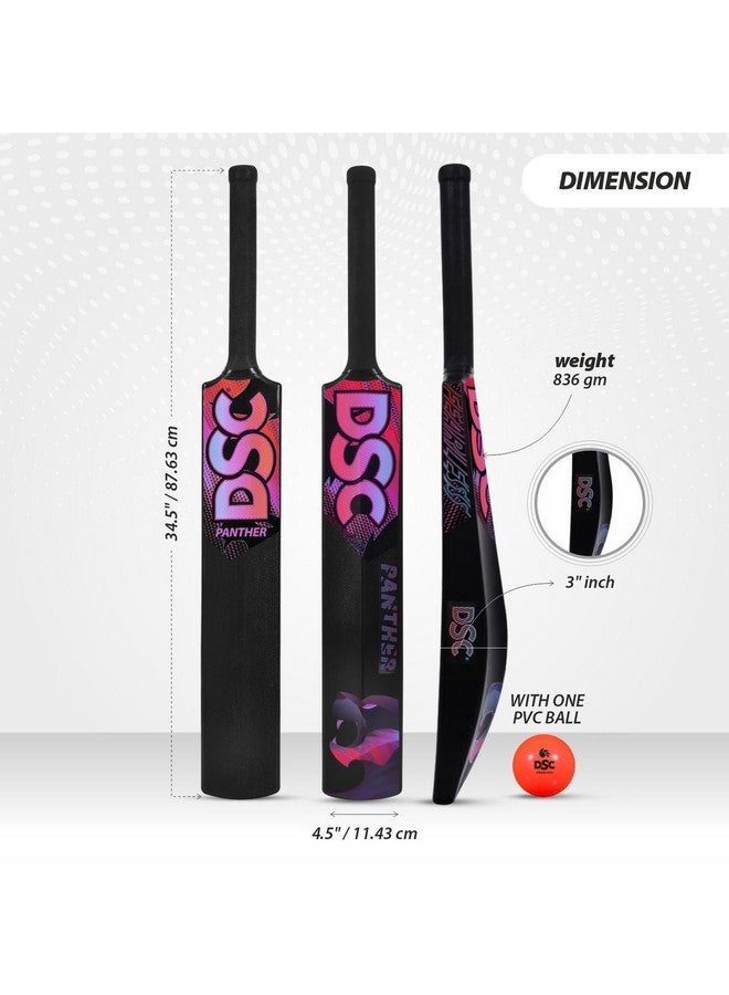 DSC مضرب بانثر بلاستيكي مع كرة PVC - مثالي للتنس وكريكيت الجولف/العشب للأطفال، اللون - أسود، الحجم - كامل (15 سنة وما فوق) - Image 5