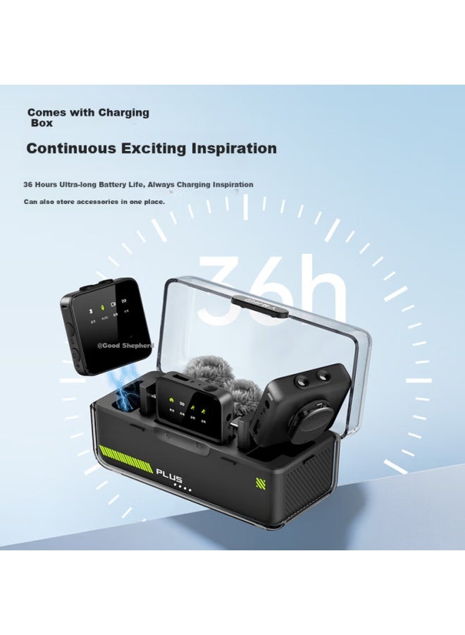 The Good Shepherd Good Shepherd Wireless Lavalier Microphone, One-to Small Bee Chest Mic Equipment, Audio Recorder, Outdoor Noise Reduction Short Video, Mobile Phone Camera Interview Microphone, Multi-person Earpiece, Performance - Image 3