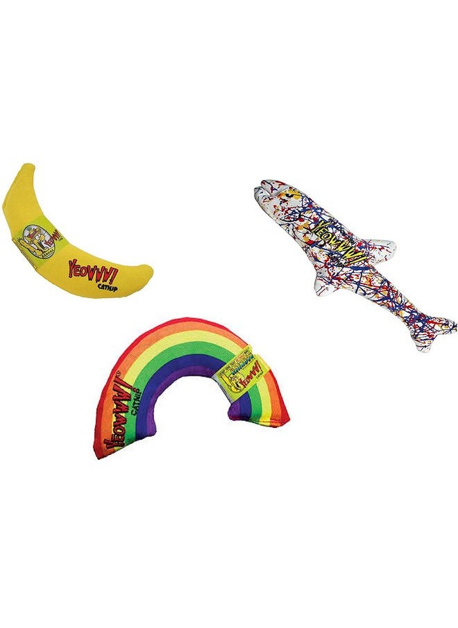 Yeowww! - Yeowww! 100% Organic Catnip Variety Pack of Rainbow, Banana & Pollock Fish - Image 1