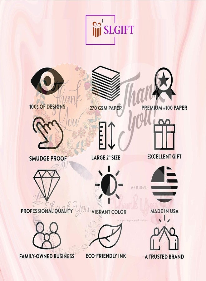 SLGIFT Vinyl Thank You Theme Sticker, Self-Adhesive Vinyl Stickers, 40 Pieces, 2 x 2 Inches Round Sticker, 4 Unique Designs, R112 - Image 5