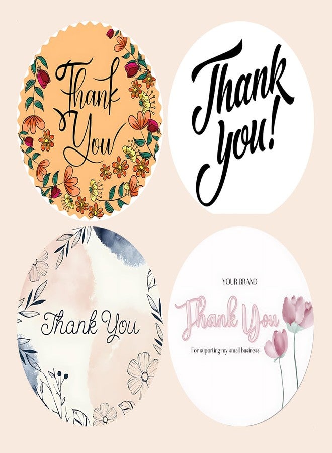 SLGIFT Vinyl Thank You Theme Sticker, Self-Adhesive Vinyl Stickers, 40 Pieces, 2 x 2 Inches Round Sticker, 4 Unique Designs, R112 - Image 2