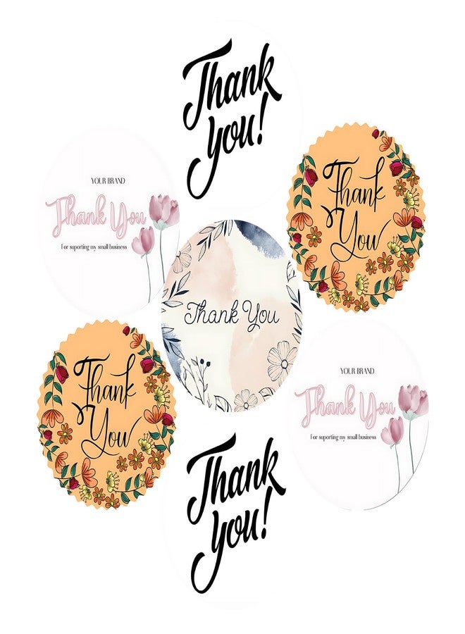 SLGIFT Vinyl Thank You Theme Sticker, Self-Adhesive Vinyl Stickers, 40 Pieces, 2 x 2 Inches Round Sticker, 4 Unique Designs, R112 - Image 1