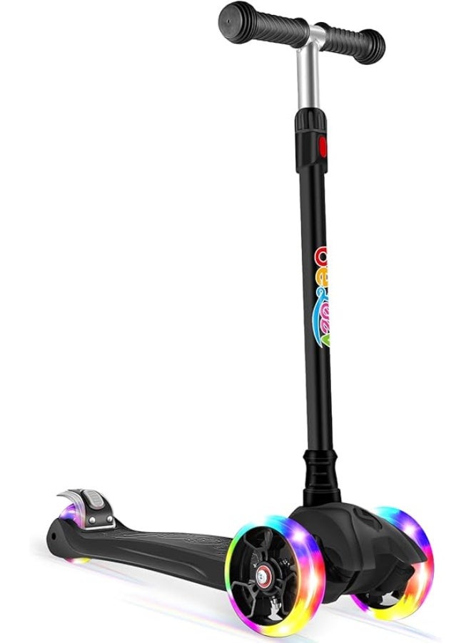 سكوتر ايه 5 بـ 3 عجلات للبنات والأولاد من بيليف، سكوتر للأطفال مع عجلات بإضاءة LED، مقود بارتفاع قابل للتعديل، آلية الاتكاء والتوجيه، لوح قدم غير قابل للانزلاق، سكوتر للأطفال 3-12 - Image 1