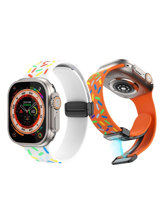 2 Pack Sport Bands Compatible with Apple Watch Band Soft Silicone Waterproof Strap Wristbands Compatible with iWatch Apple Watch Series 1/2/3/4/5/6/7/8/9/SE/(38/40/41mm)