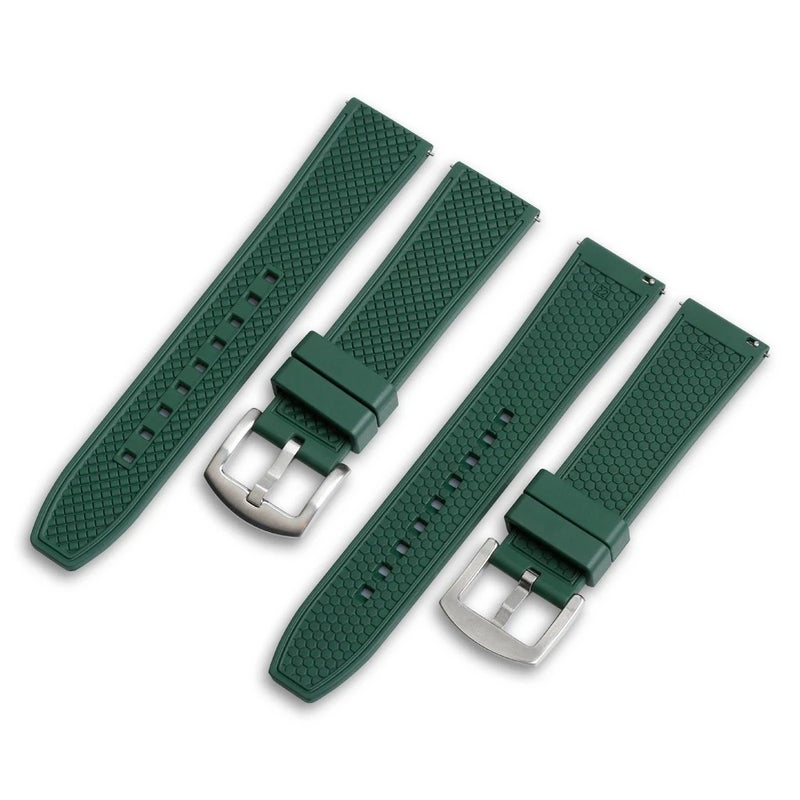Bluejw 18/19/20/21/22/24mm FKM Rubber Watch Strap Replacement – Breathable Sports Band for Smartwatches and Fitness Trackers - Image 1