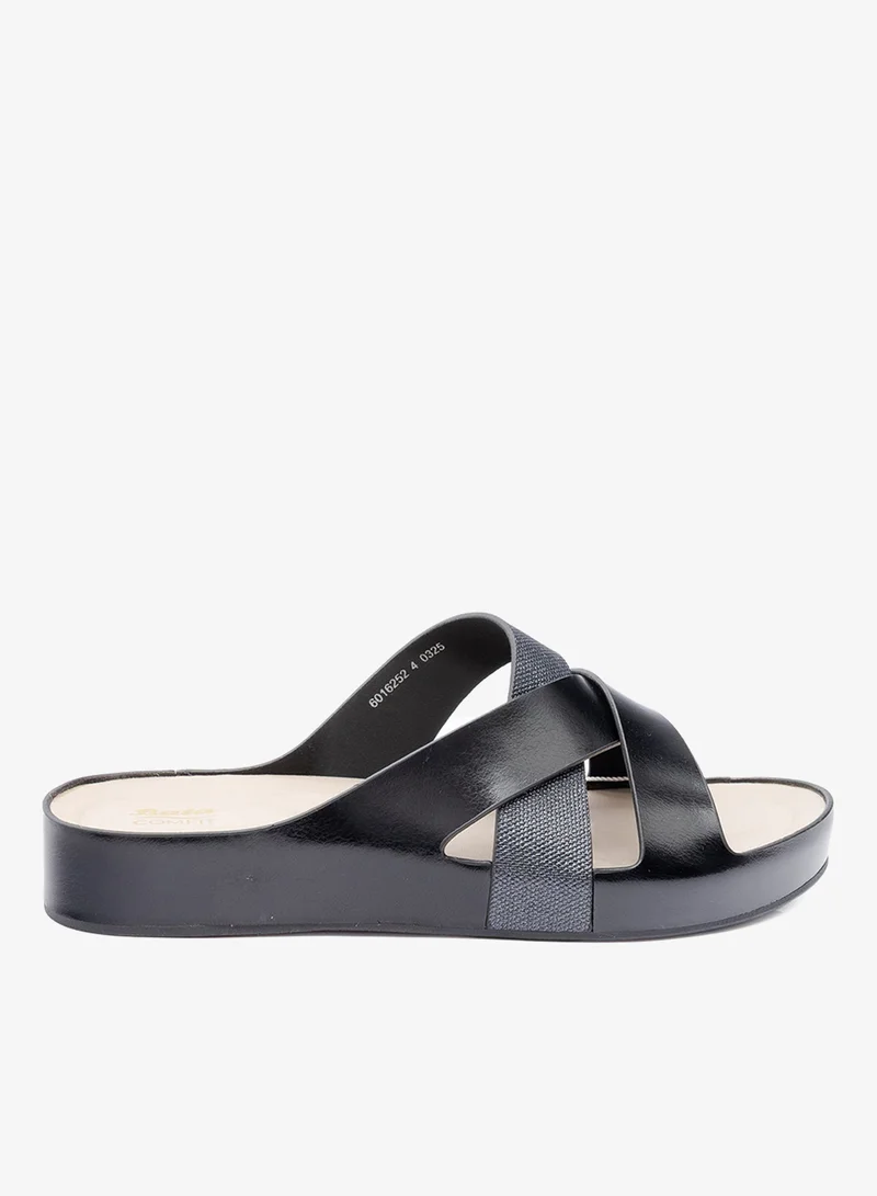 Bata Cross‑Strap Slide Sandals