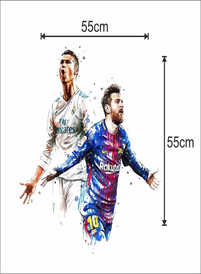 Sticker Yard Ronaldo with Messi Vinyl Wall Sticker for Living Room/Bedroom/Office and All Decorative Wall Stickers Size 55X55CM - Image 4
