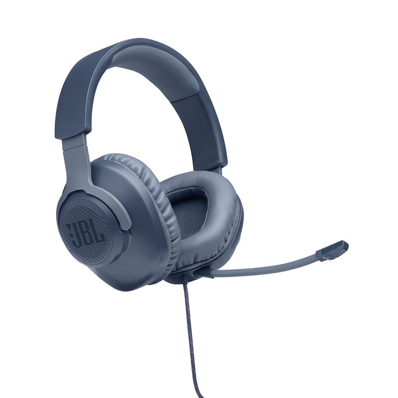JBL Quantum 100 Wired Over Ear Gaming Headphones with Mic, 40mm Dynamic Drivers, Quantum Sound Signature, Detachable Mic, Memory Foam Cushioning, PC/Mobile/PS/Xbox/Nintendo/VR Compatible (Blue) - Image 2