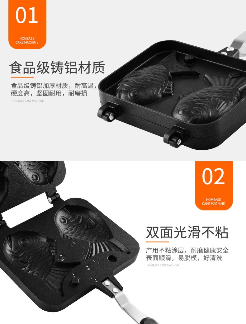 Non-Stick Snapper Baking Mold Household Waffle Mold Biscuit Cake Mold Pisces Baking Mold For Open Flame - Image 5