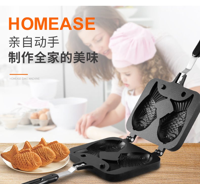 Non-Stick Snapper Baking Mold Household Waffle Mold Biscuit Cake Mold Pisces Baking Mold For Open Flame - Image 4