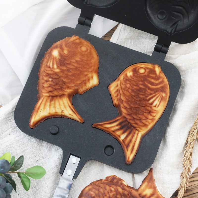 Non-Stick Snapper Baking Mold Household Waffle Mold Biscuit Cake Mold Pisces Baking Mold For Open Flame - Image 2