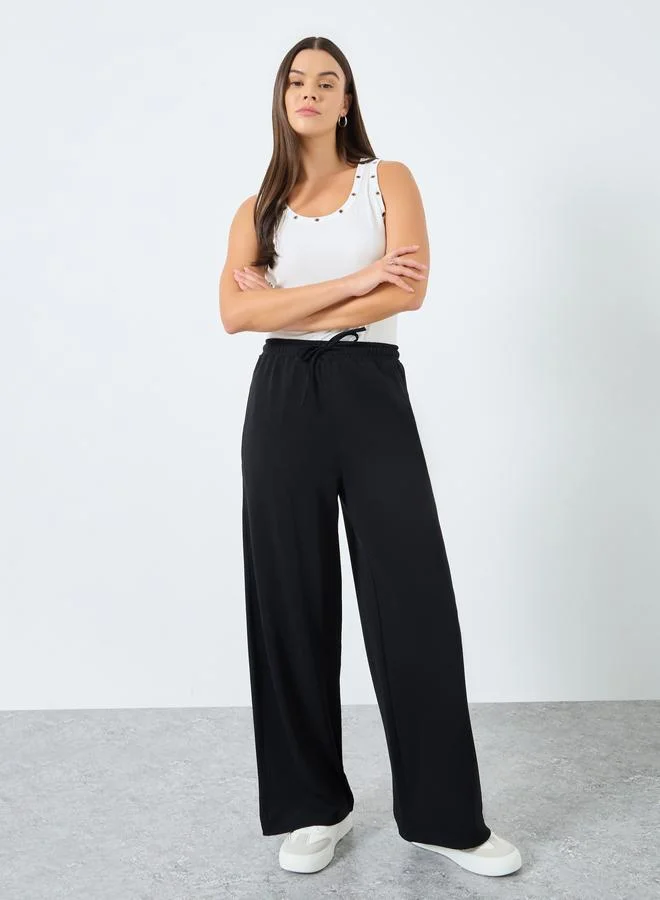 Styli Wide Leg Jogger With Side Pocket