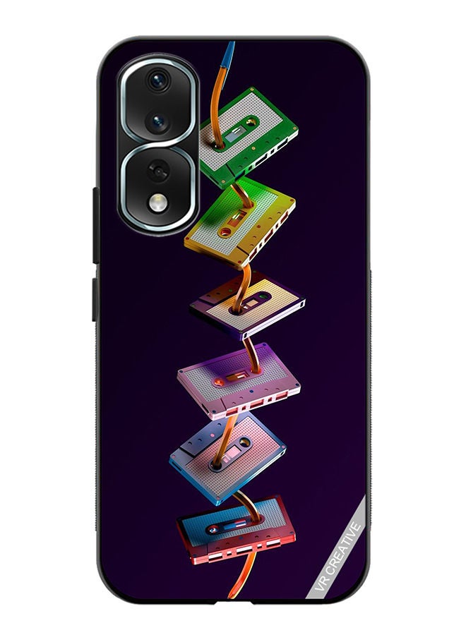 VR CREATIVE Protective Case Cover For Honor 80 Pro Cassette Tape Design Multicolour - Image 1
