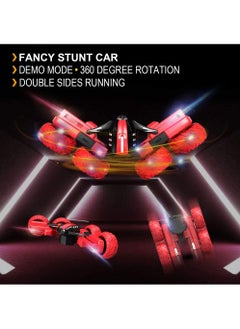 Swift Remote Control Car 4WD 2.4 GHz Electric Race Stunt Car 360 Double Side Flips RC Car 1:20 High Speed Off-Road Vehicle Radio Controlled Racing Car for Boys & Girls, Red  - Image 2