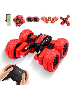 Swift Remote Control Car 4WD 2.4 GHz Electric Race Stunt Car 360 Double Side Flips RC Car 1:20 High Speed Off-Road Vehicle Radio Controlled Racing Car for Boys & Girls, Red  - Image 1