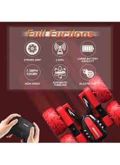 Swift Remote Control Car 4WD 2.4 GHz Electric Race Stunt Car 360 Double Side Flips RC Car 1:20 High Speed Off-Road Vehicle Radio Controlled Racing Car for Boys & Girls, Red  - Image 4
