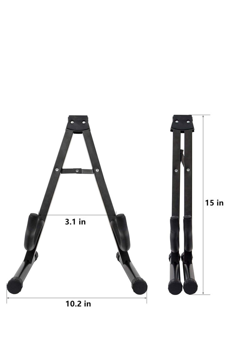 Generic Universal Musical Instrument Stand, Foldable A-Frame, Adjustable Steel Holder for Guitar, Bass, Ukulele, Violin, Black - Image 3