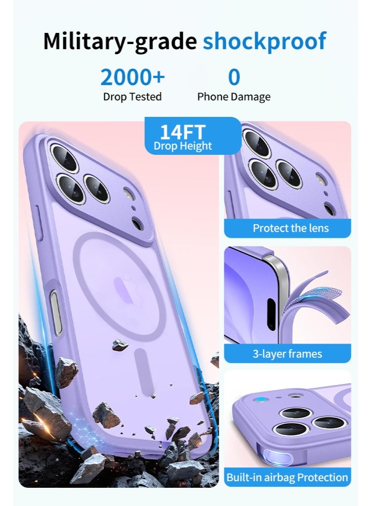 iPhone 17 Pro Case with MagSafe, Black Matte Anti-Fingerprint Back, Precision Cutouts & Raised Camera Protection, Strong Magnet Compatible with MagSafe Accessories - Image 3