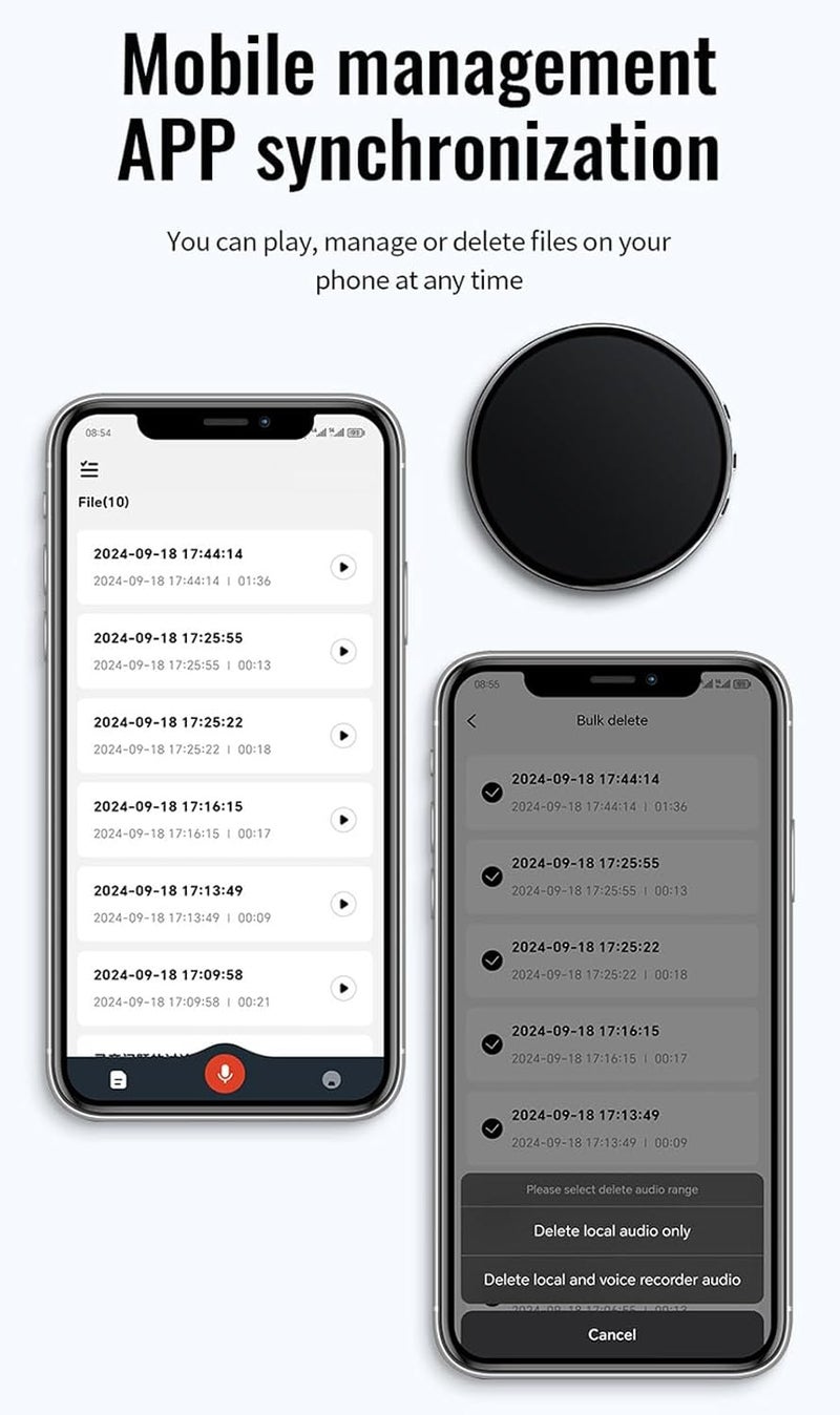 Luocute مسجل صوت رقمي من لوكيوت مع مشغل MP3، صوت ستيريو ثلاثي الأبعاد عالي الدقة، شريحة إلغاء الضوضاء النشطة 8 النوى، هيكل من سبائك الزنك، ترجمة ذكية مع التحكم عبر التطبيق للاستخدام التجاري والدراسي (16 جيجابايت) - Image 3