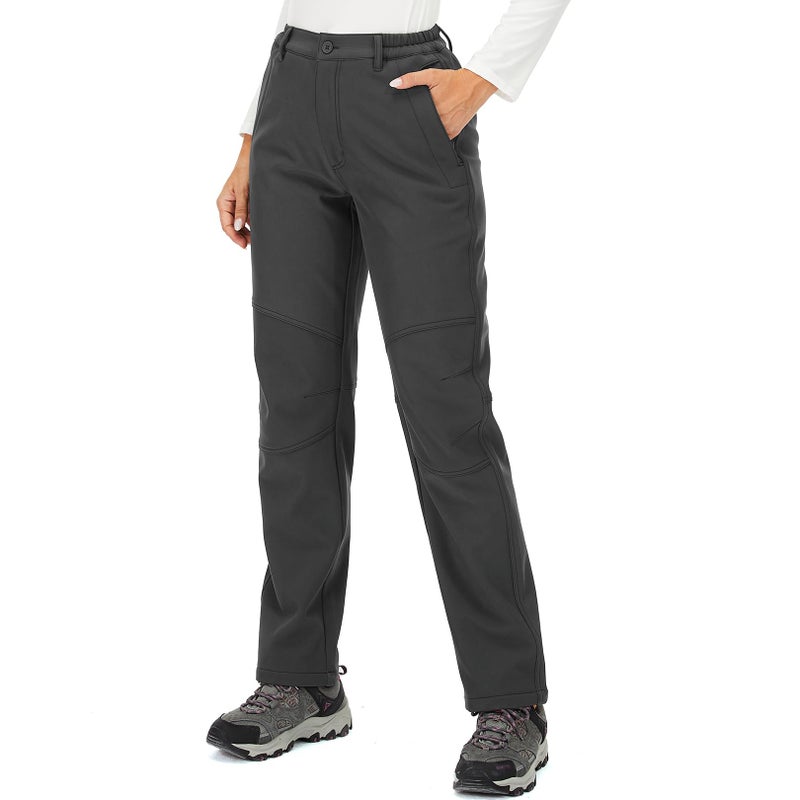 Toomett Womens Snow Ski Pants Waterproof Hiking Insulated Softshell Pants Snowboard Outdoor pants with Zipper pockets5022Grey10