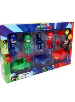 10 Pcs Set PJ Masks Toys Doll With Scooter Box Catboy Owlette Gekko Figure Toys