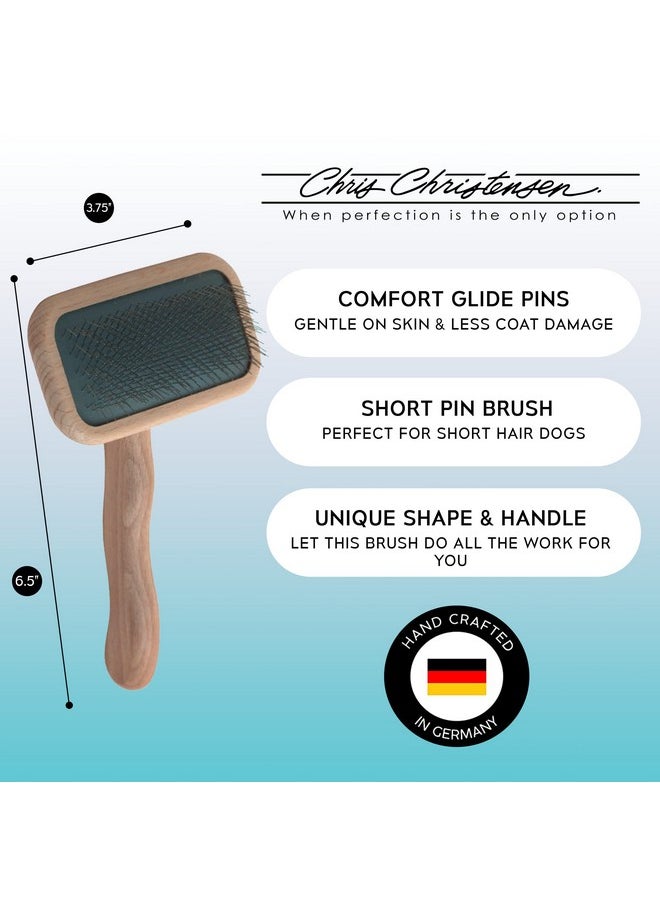 Chris Christensen Mark Ii Slicker Brush, Groom Like A Professinal, Stainless Steel Pins, Lightweight Beech Wood Body, Ground And Polished Tips, Small  - Image 2