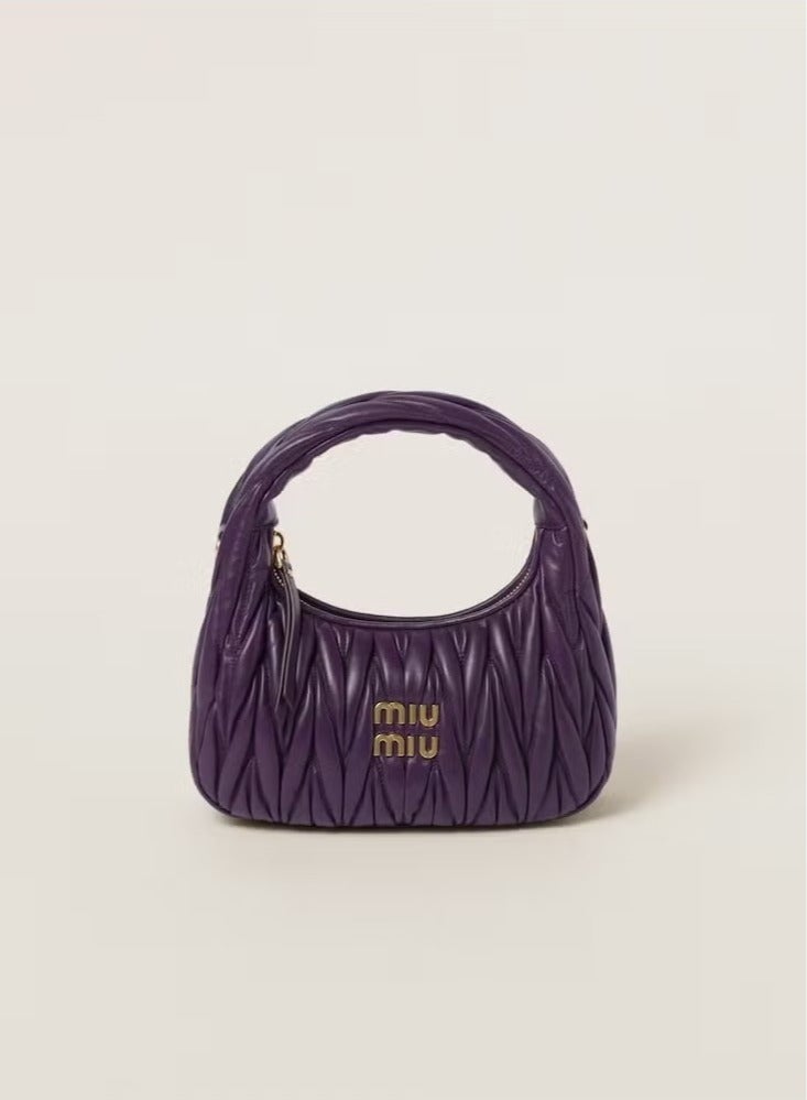 Miu Miu Miu Miu Wander Quilted Nappa Leather Hobo Crossbody Shoulder Bag - Image 1