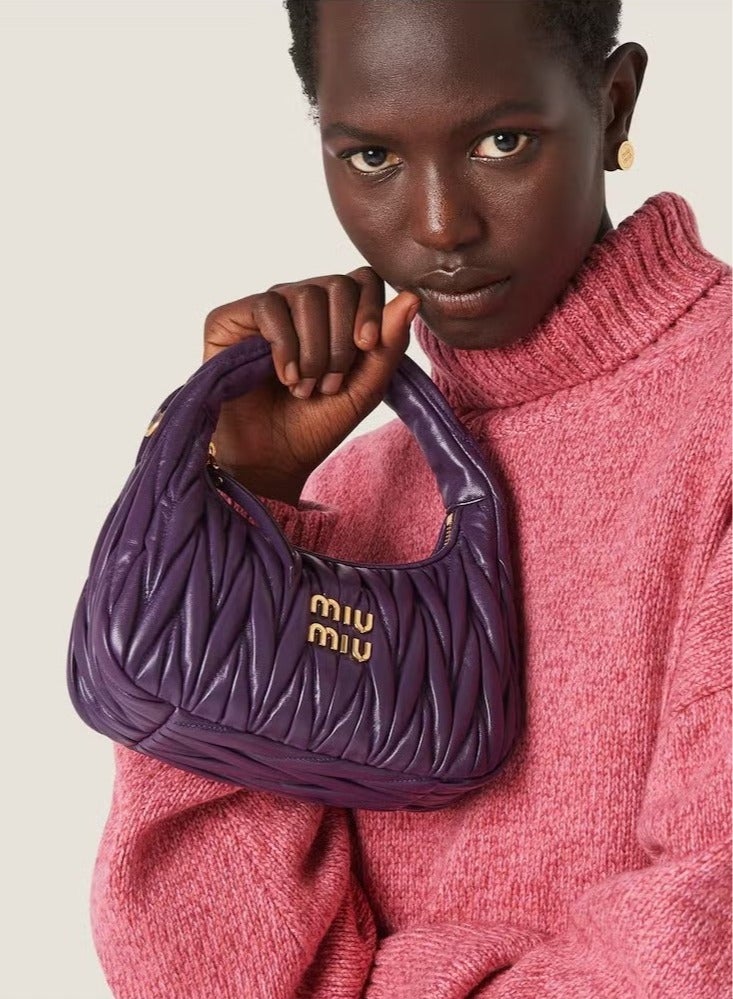 Miu Miu Miu Miu Wander Quilted Nappa Leather Hobo Crossbody Shoulder Bag - Image 4