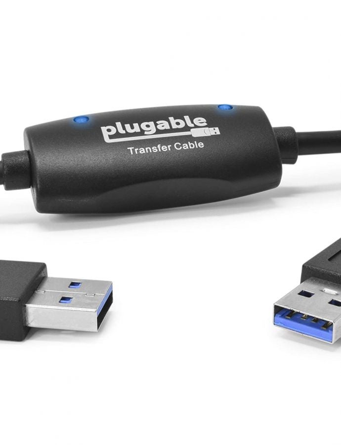 Plugable USB 3.0 Transfer Cable, Unlimited Use, Transfer Data Between 2 Windows PC's, Compatible with Windows 11, 10, 8.1, 8, 7, Vista, XP, Bravura Easy Computer Sync Software Included - Image 1