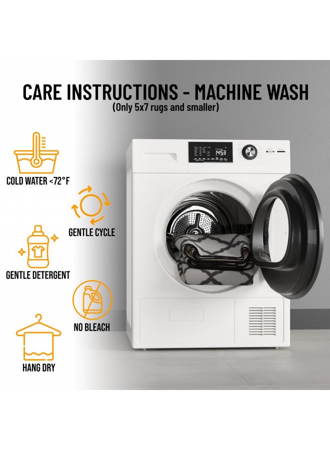 Ottomanson Machine Washable Moroccan Trellis Design Non-Slip Rubberback 2x5 Traditional Indoor Runner Rug for Hallway, Kitchen, Bedroom, Entryway, 20" x 59", Dark Gray - Image 5