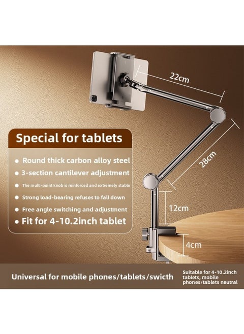 Lazy Bracket Arm Rotation Photography Tablet Stand Bedside Desktop Live Broadcast Tool Mobile Phone Holder China Made-Color:Carbon Steel Black-three-section Mechanical Arm [special For Mobile Phone Tablet]]