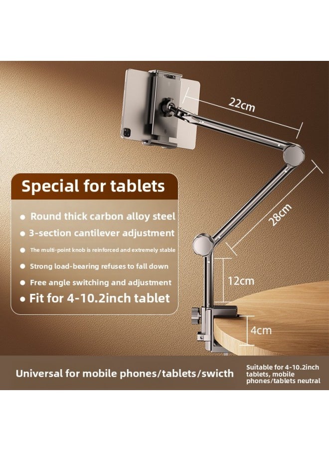 Lazy Bracket Arm Rotation Photography Tablet Stand Bedside Desktop Live Broadcast Tool Mobile Phone Holder China Made-Color:Carbon Steel Black-three-section Mechanical Arm [special For Mobile Phone Tablet]]