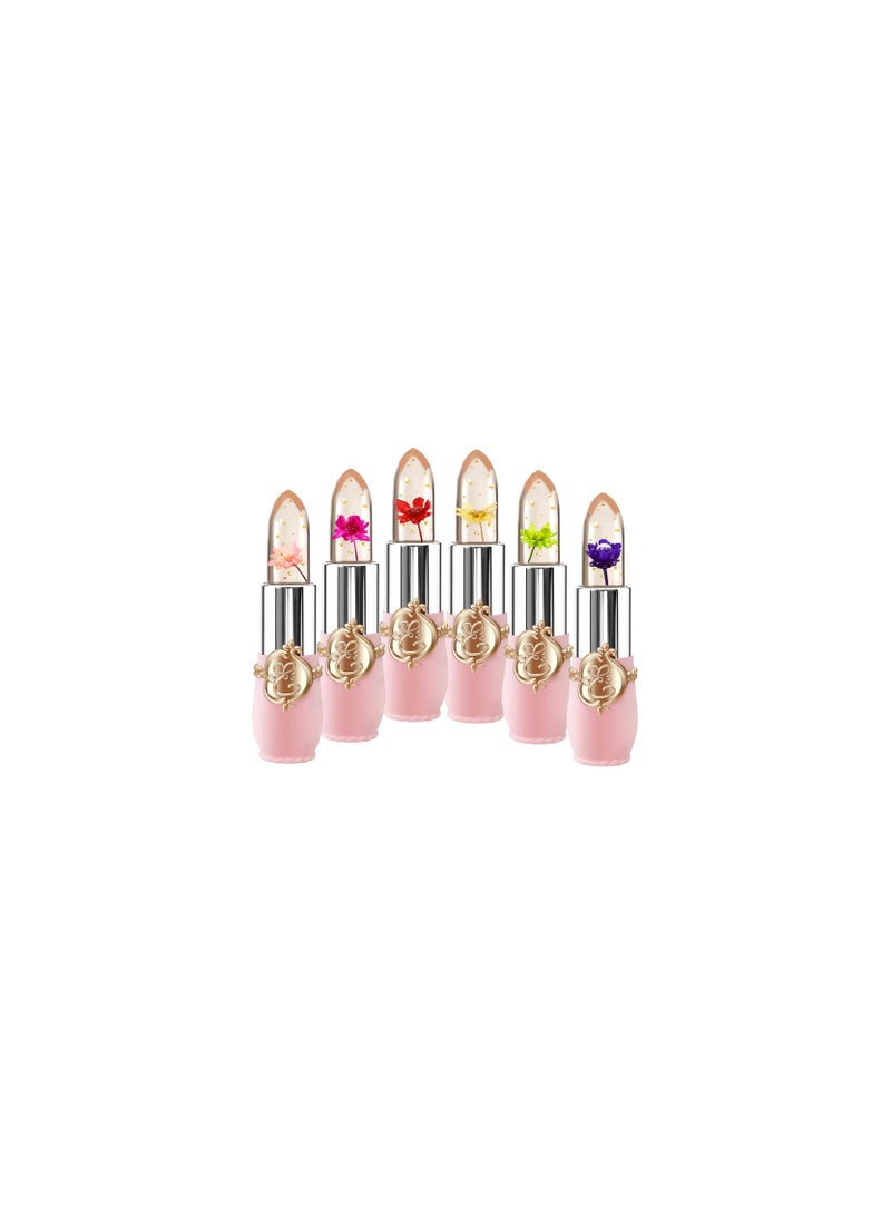 Mn 6 Peices Crystal Jelly Flower Lipstick - Image 1