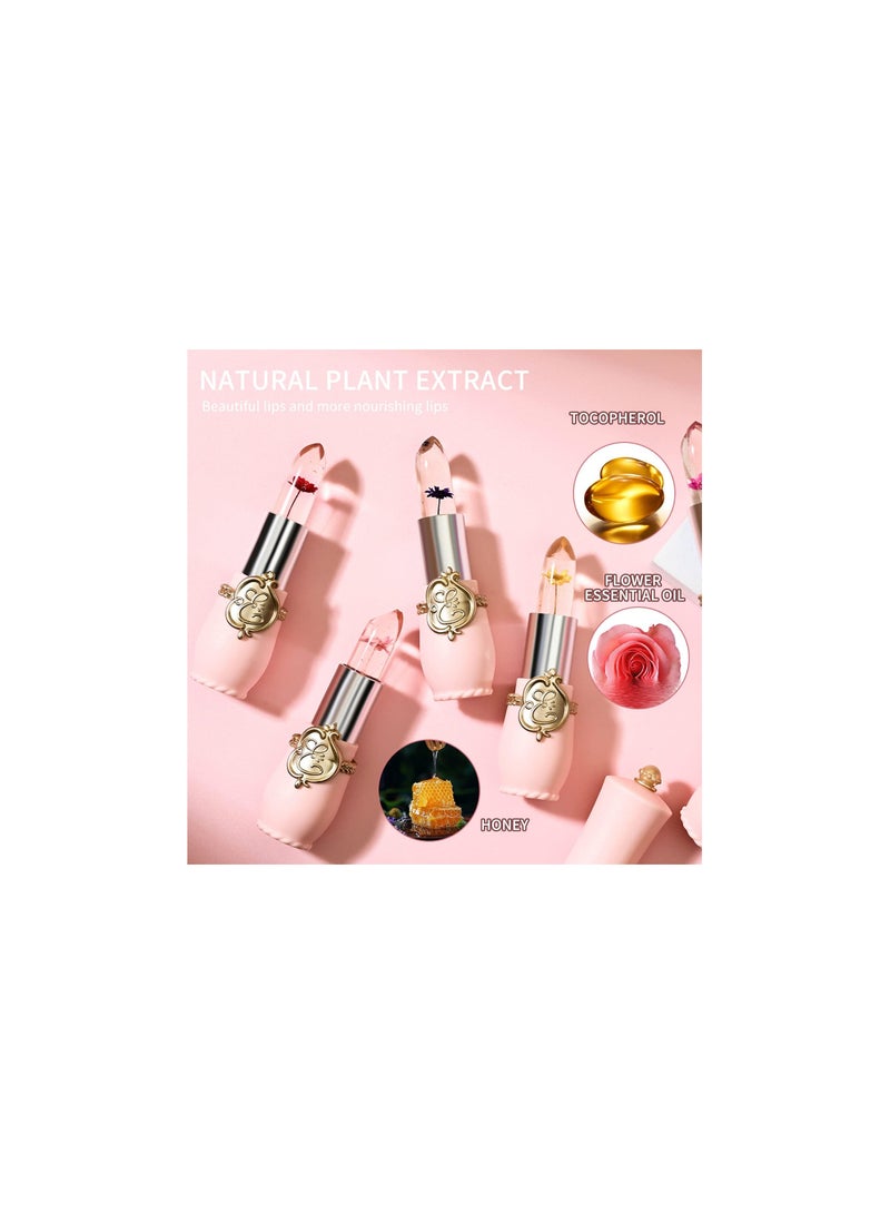 Mn 6 Peices Crystal Jelly Flower Lipstick - Image 4