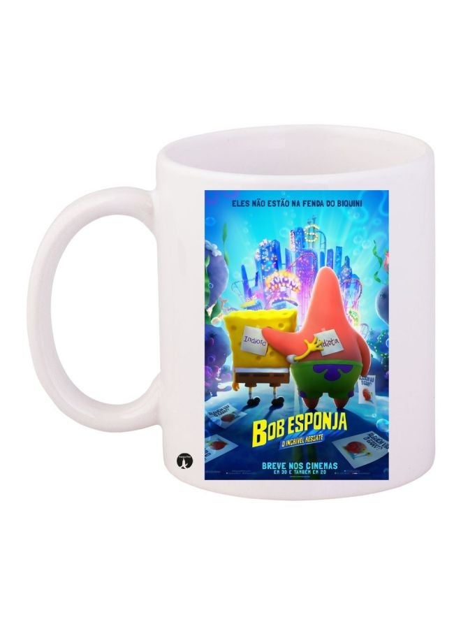 RYN SpongeBob SquarePants Printed Coffee Mug White/Blue/Yellow 11ounce