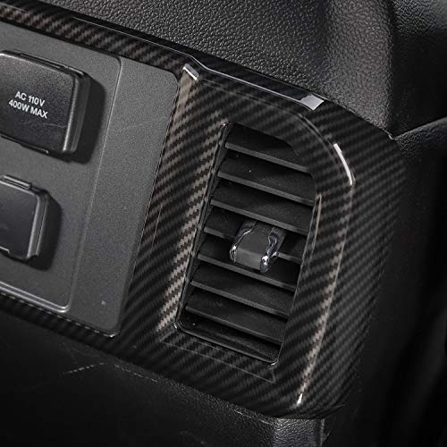 Keptrim for F-150 ABS Carbon Fiber Rear Air Conditioning Vent Outlet Panel Trim for 2016 2017 2018 2019 2020 Ford F150, 1pc - Image 5