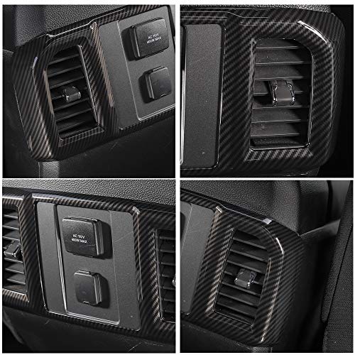 Keptrim for F-150 ABS Carbon Fiber Rear Air Conditioning Vent Outlet Panel Trim for 2016 2017 2018 2019 2020 Ford F150, 1pc - Image 2